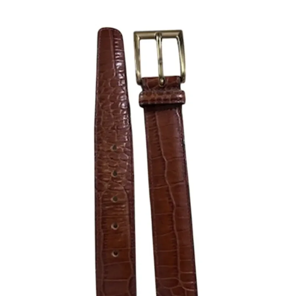 Trafalgar Mock Alligator Embossed Italian Leather Belt 32/80
